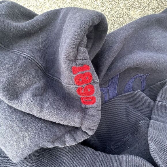 US Polo Assn Hoodie Mens XL Navy Blue Pullover Sweatshirt #3 Y2K 00's Classic - Picture 6 of 8